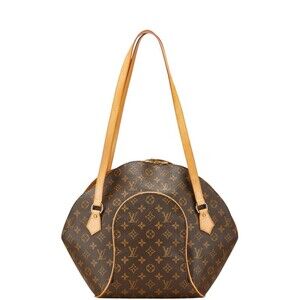 Louis Vuitton Monogram Ellipse Shopping Tote Bag Shoulder Brown Leather